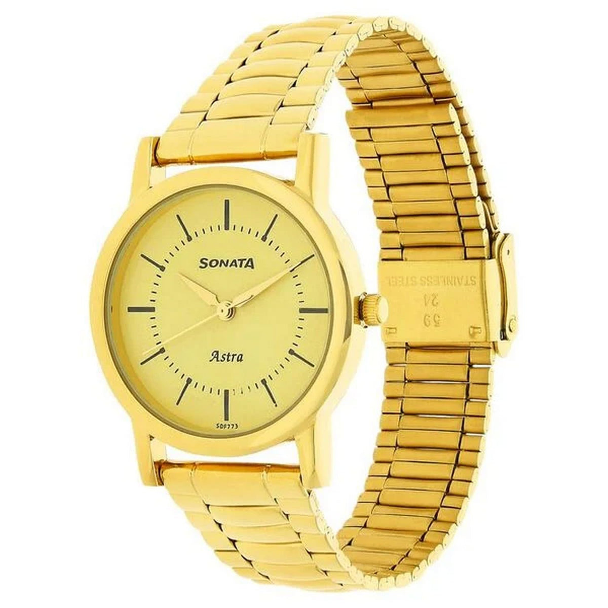 Sonata Analog Champagne Dial Men's Watch-NN77049YM01/NP77049YM01