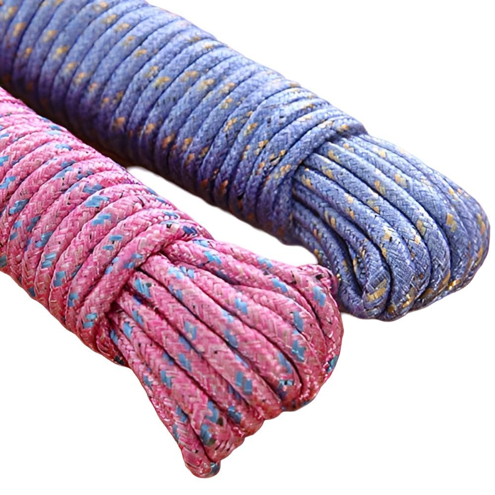 Sakoraware Cloth Line for Drying Clothes | Nylon Braided Cotton Rope 20 Mtr Pack of 2 Durable Strong and Flexible for Outdoor Indoor Use Perfect for Hanging Lau