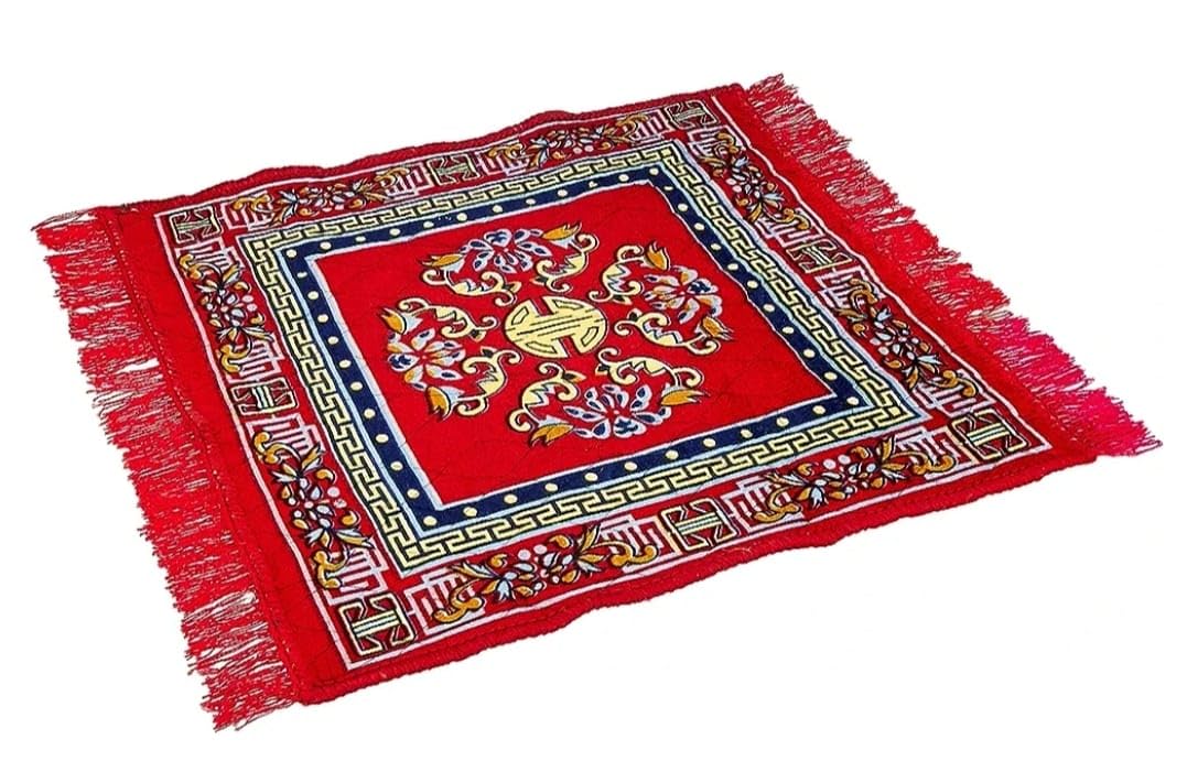 Rug Velvet Pooja Asan for Sitting (4 Combo Pack) Asan for Pooja | aasan for mandir | Pooja Mat | Asan for Puja Meditation Sitting, size-60x60cm