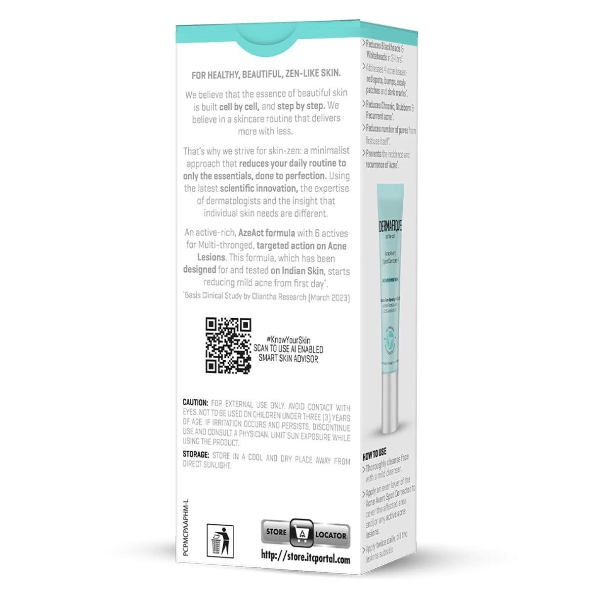 Dermafique Acne Spot Corrector Gel 10ml|Clinically tested to reduce Acne Severity in 1 Day*|2.5% Azelaic Acid & Niacinamide|Oily/Pimple Prone/Dry/Sensitive Skin