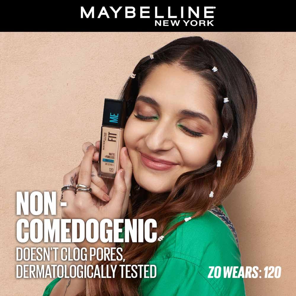 Maybelline New York Fit Me Matte + Poreless Liquid Foundation, pore minimising lightweight formula suitable for daily use and Indian Skin - 228 Soft Tan, 30 ml