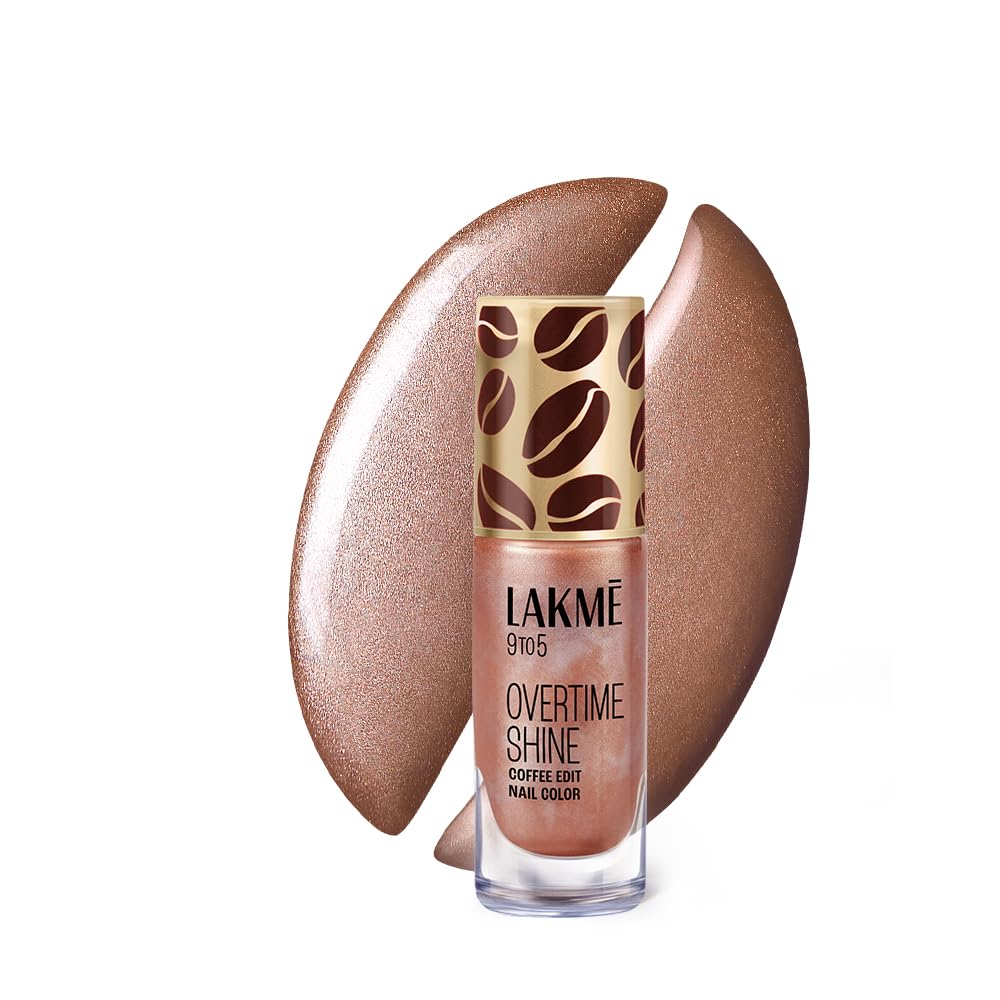 Lakme 9 to 5 Overtime Shine Nail Polish - Coffee Edit-12 Toffee Crunch 6ml Toffe Crunch