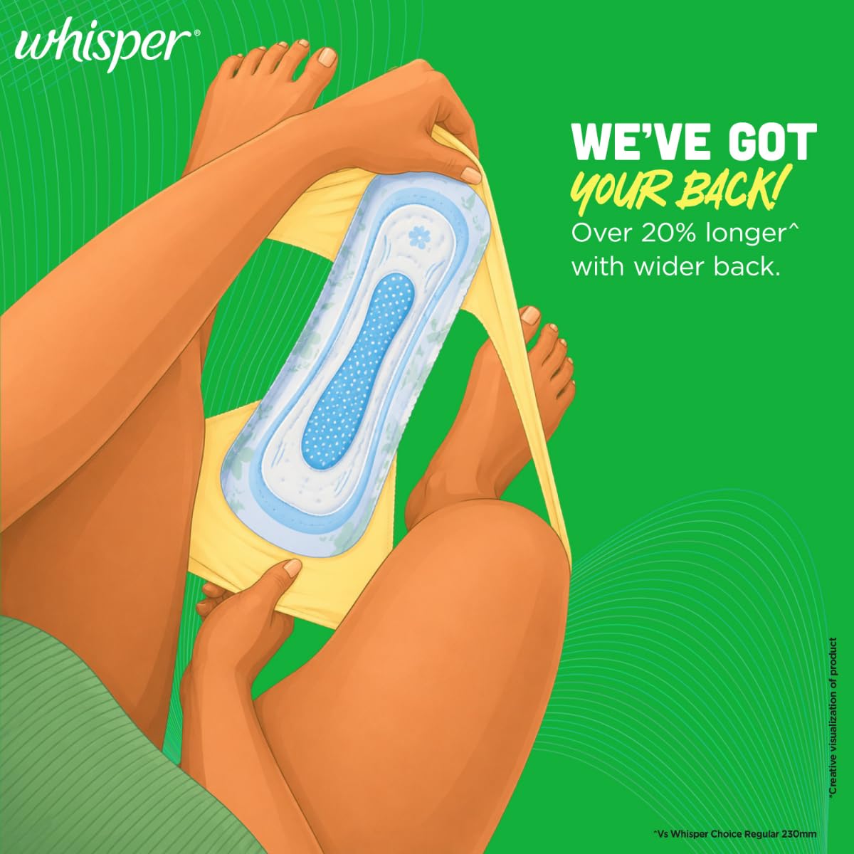 Whisper Ultra Upto No Gap No Leaks* Sanitary Pads, 15 XL Pads, For Heavy Flow Protection, With CURVEWEAR Technology, Cotton Like Softness, Disposable Wrapper, L