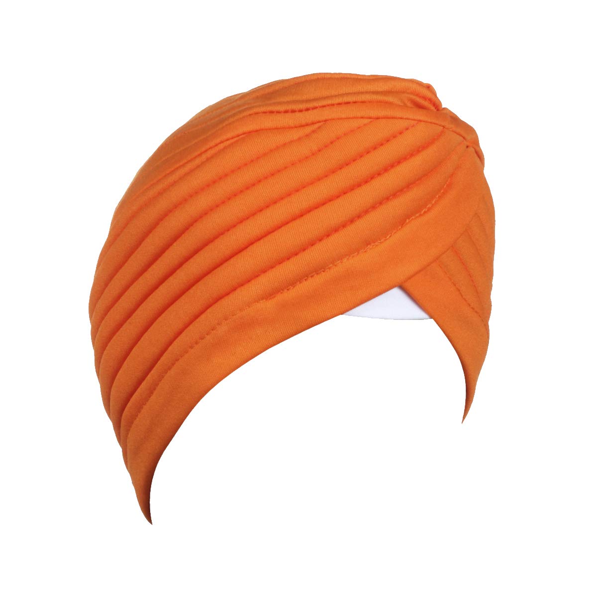 BISMAADH Instant Readymade Turban Head Wrap Lightweight Cap Headwear Sikh Pagri One Size Orange