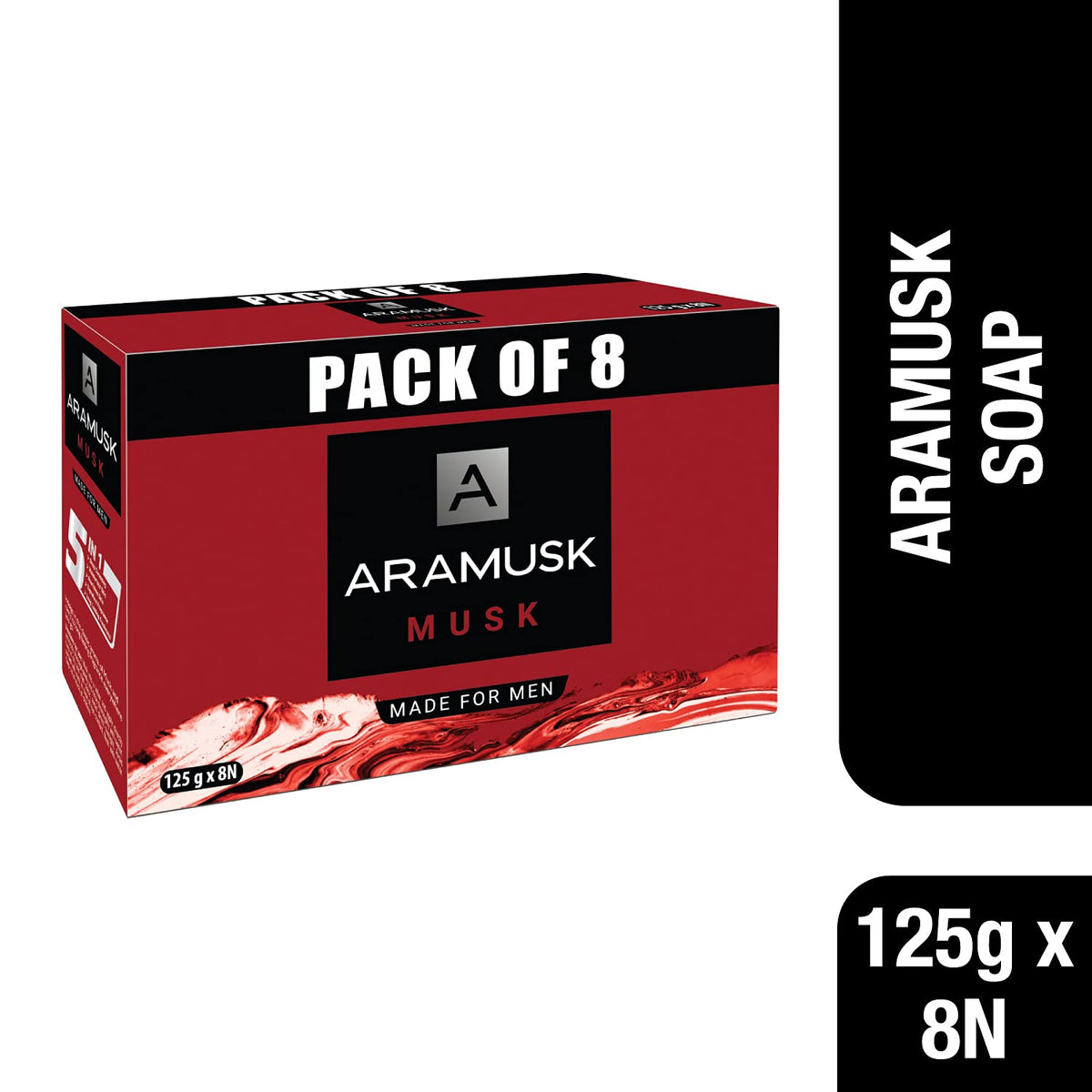 Aramusk Musk Premium Soap for Men | Deep Cleansing, Moisturizing, Nourishing with Long Lasting Freshness | 125g (Pack of 8) Classic 125 g (Pack of 8)