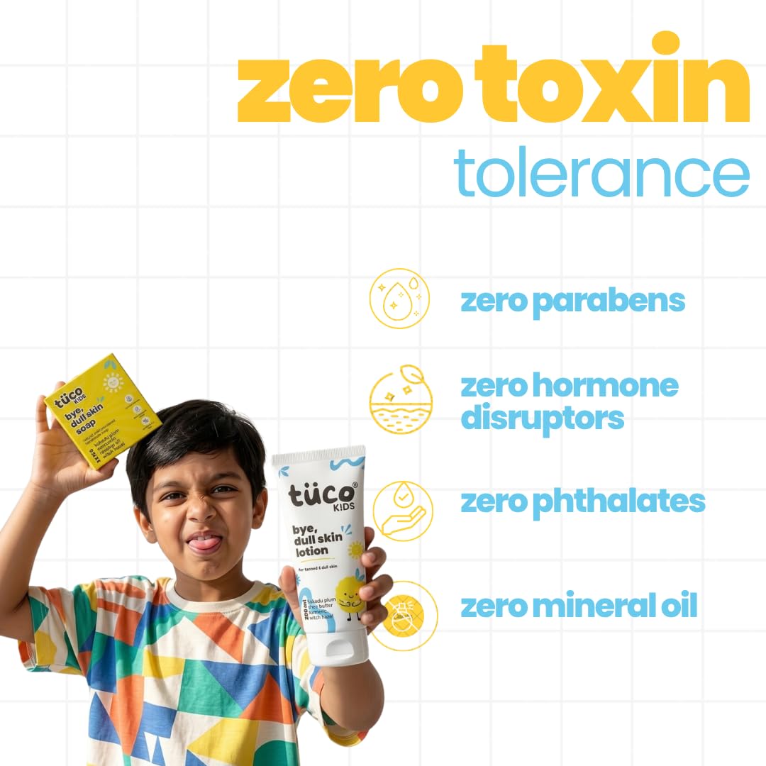Tuco Kids Dull Skin Combo, Turmeric Soap 3x75g + Lotion 200ml, Paraben Free 212.5 g (Pack of 2)