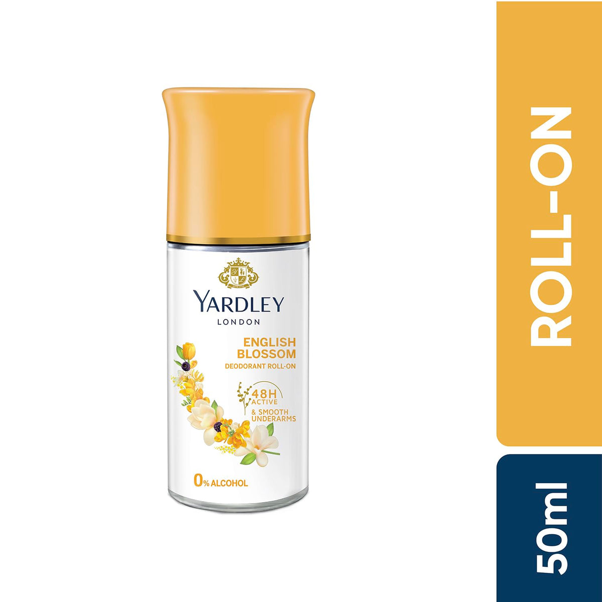 Yardley London English Blossom | Underarm Deodorant Roll On| With Licorirce Extract & Floral Extracts | Smooth & Eventoned Underarms | 72 H Long Lasting Floral