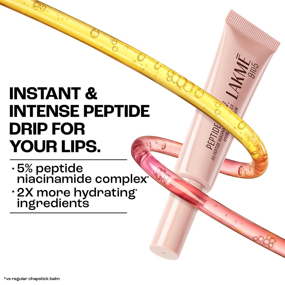 Lakme Peptide Lip IV with 5% Peptide-Niacinamide Complex, For Intense Hydration With A Serum-Like Texture That Visibly Plumps, Smoothens, and Repairs, Peptalk P