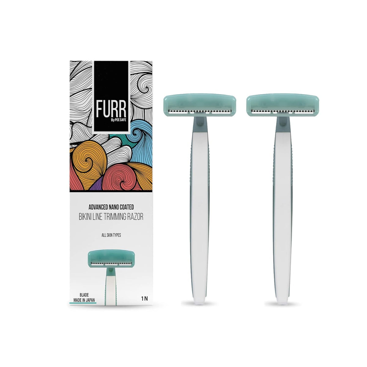 FURR Bikini Line Razor for Women | Reusable PTFE Blade | Pack of 2