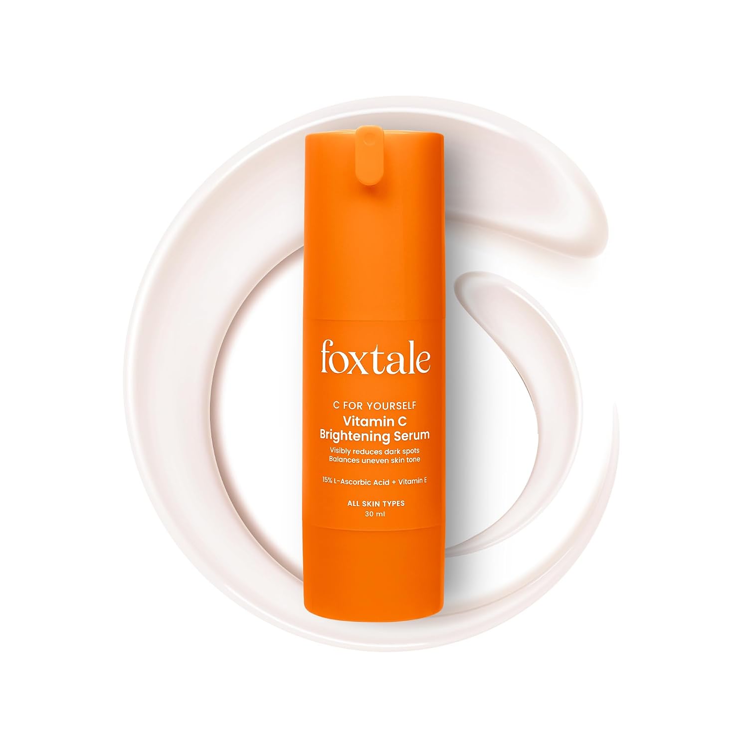 Foxtale 15% Vitamin C Face Serum for Glowing Skin | Purest Vitamin C (L-Ascorbic Acid) with Vitamin E | Moisturizing Serum for Sensitive Skin | All Skin Types | Face Serum for For Men & Women | 30 ml