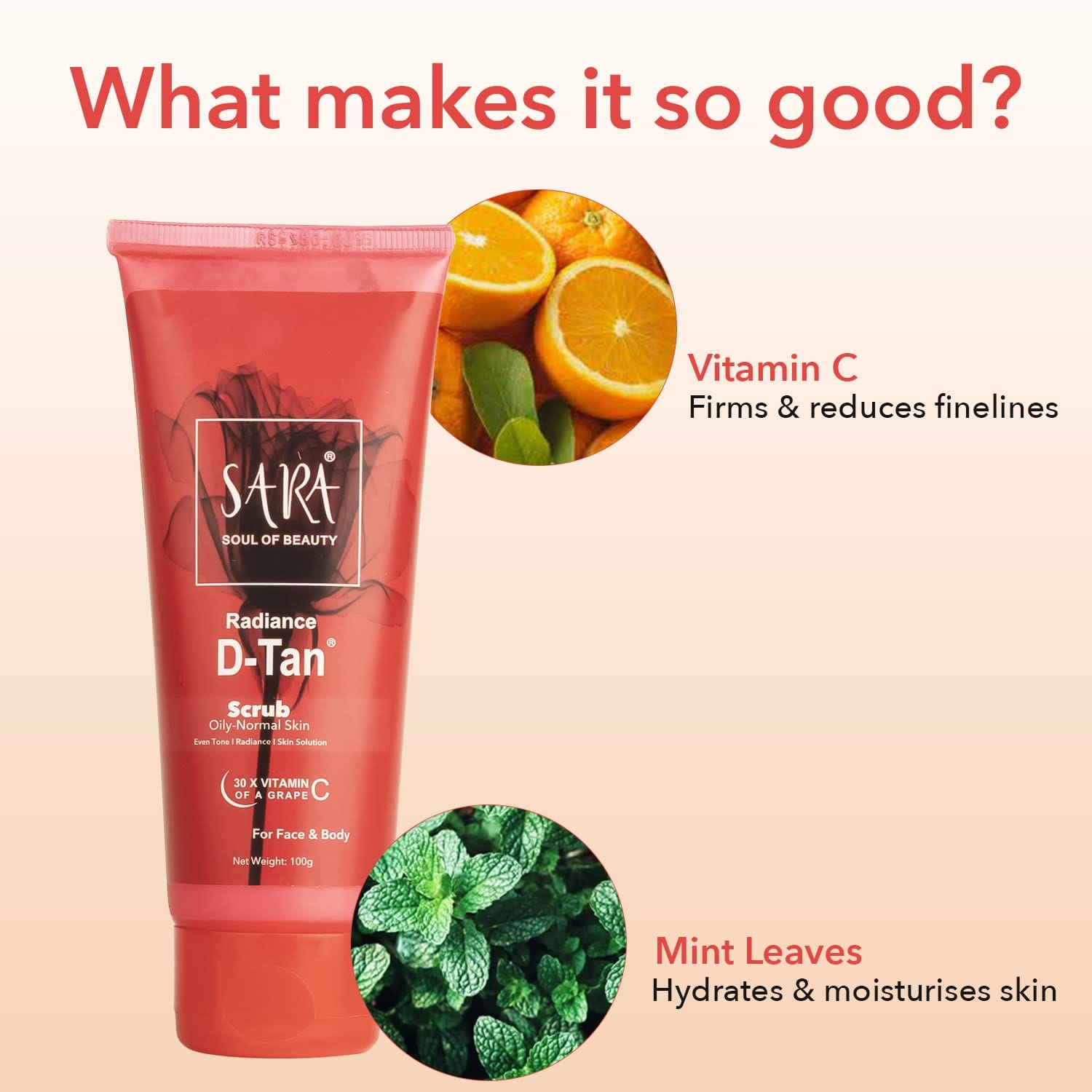 SARA - SOUL OF BEAUTY D-Tan Scrub (100gm)