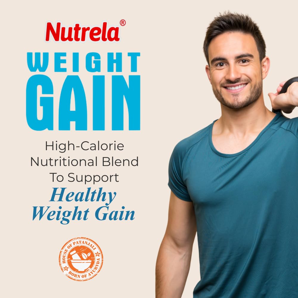 Nutrela Weight Gainer | 500g Banana Flavour | High-Calorie Mass Gainer with Vitamins & Minerals | Ideal for Men Women & Kids Banana 500 g (Pack of 1)
