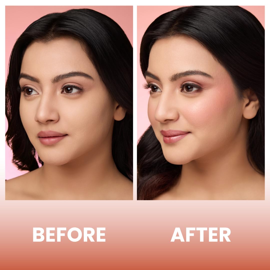Typsy Beauty Liquid Blusher Coral Cascade | Silk Cushion Wand with Hyaluronic Acid & Vitamin E | Lightweight Buildable Face Makeup Blush & Highlighter | Cushion Tip | 15ml