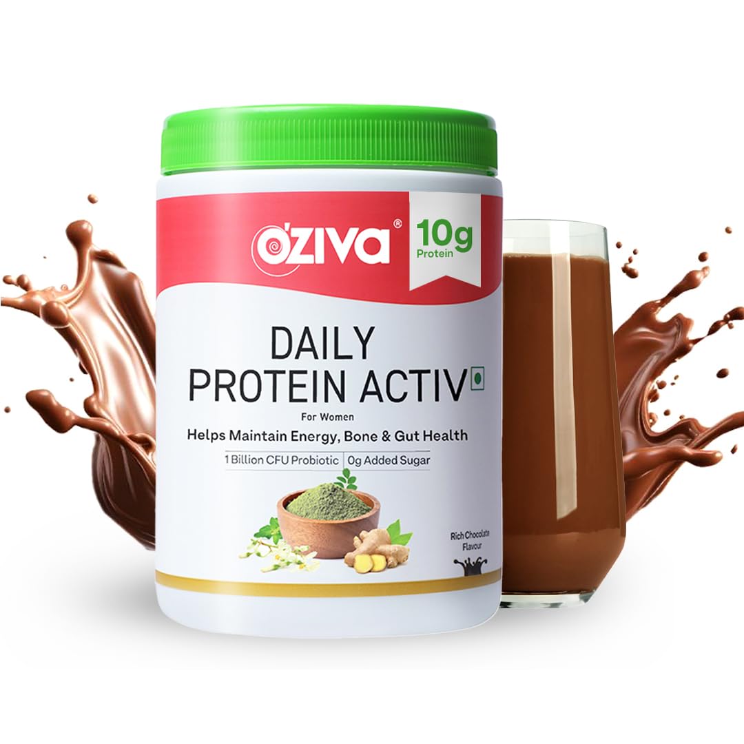 OZiva Daily Protein Activ for Women, Whey Protein, Chocolate, 300g Chocolate 300 g (Pack of 1)