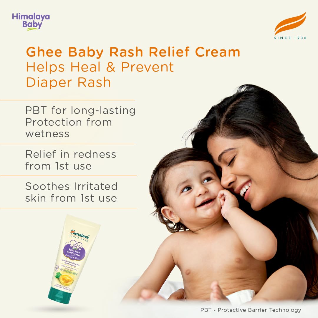 Himalaya Baby Rash Relief Cream with Pure Cow Ghee 50g| For Sensitive Skin Cow Ghee 50 g (Pack of 1)