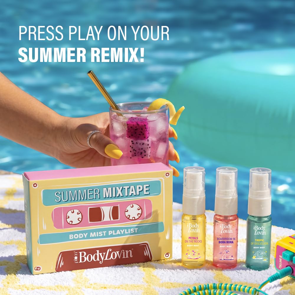 Plum BodyLovin' Summer Mixtape Body Mist Playlist Trio | Playful Summer Body Mists With Fresh, Fruity & Floral Notes | Long-Lasting Everyday Fragrance Set | 5ml