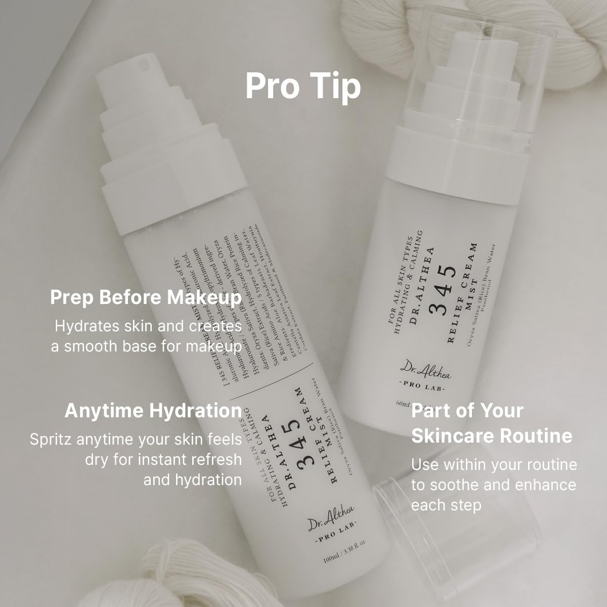 Dr.Althea 345 Relief Cream Mist | Hydrating Facial Mist with Rice Extract | Soothing Care for Sensitive Skin | Vegan Korean Skincare | 60ml