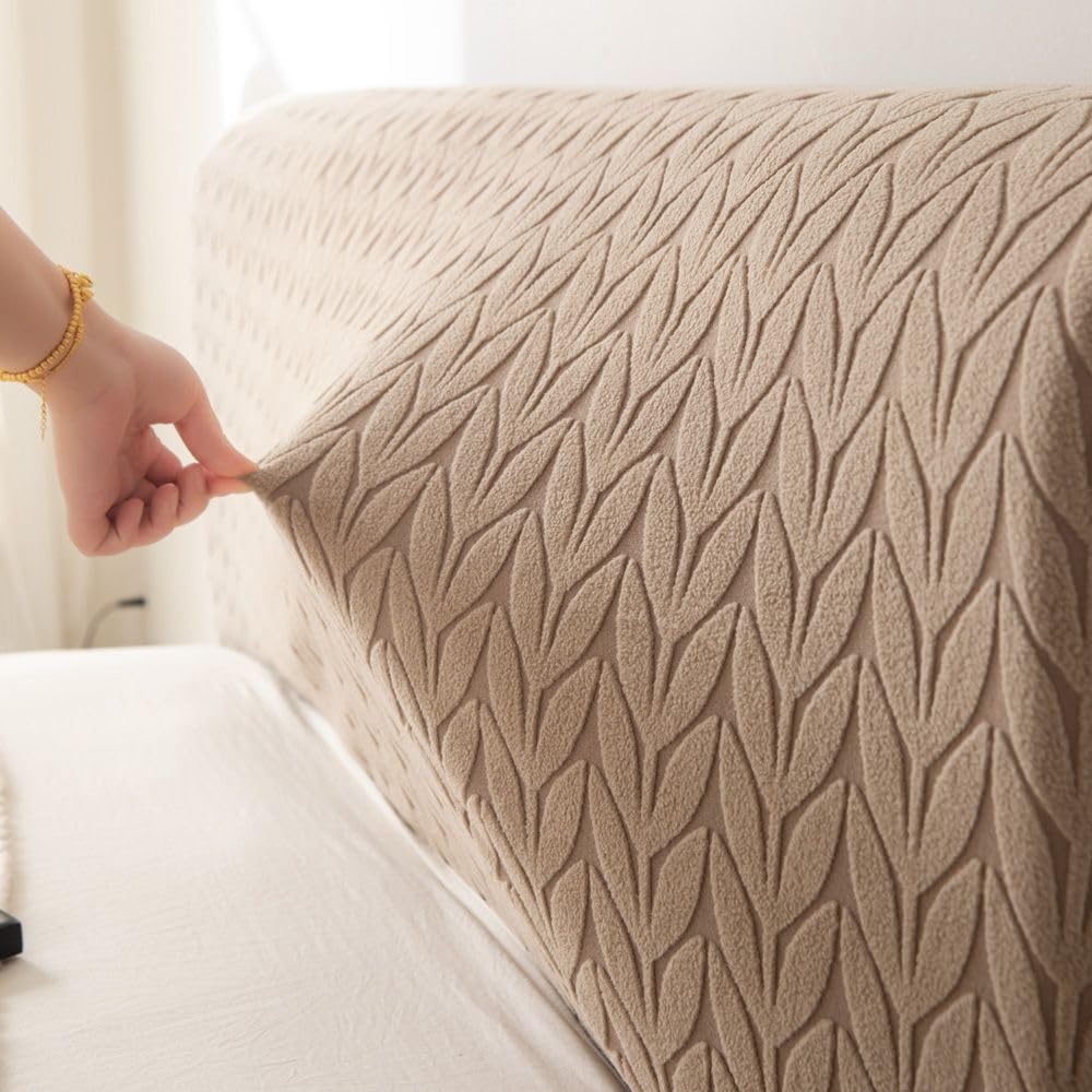 HOMETHREADS Stretchable Lycra/Velvet Headboard Cover | Soft, Dust-Proof & Wrinkle-Resistant Bed Back Protector | Fits Leather, Wooden & Fabric Bedsides | for 5f