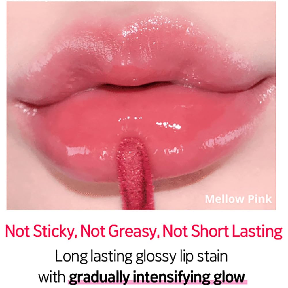 ETUDE Glow Fixing Tint for Plump & Fuller Lips| Non-Sticky, Moisturising, Vegan Gloss| Shade- 12 Cherry Sugar, 3.8g