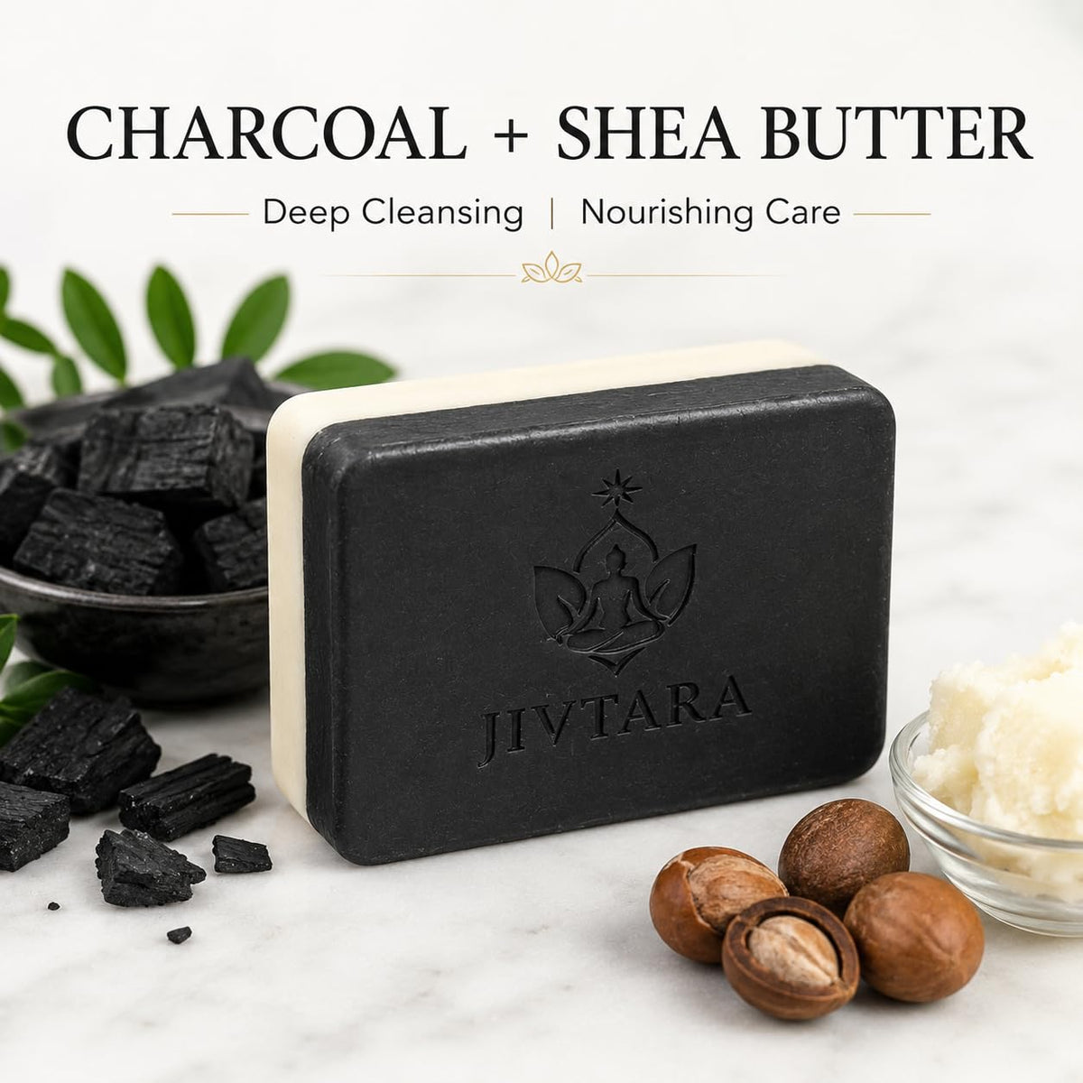 Detan Soap Pack of 3 | 2-in-1 Dual Action Charcoal & Shea Butter Soap Men & Women | Exfoliating Black Side, Soothing White Side | Deep Cleansing, Tan Removal &
