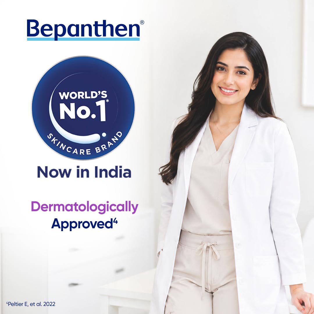 Bepanthen Daily Face Wash, Hydrating Cleanser, Moisturizes, Protects Skin Barrier, Worlds No.1 Skincare Brand, For Dry to Normal, Sensitive Skin, 80ml Facewash