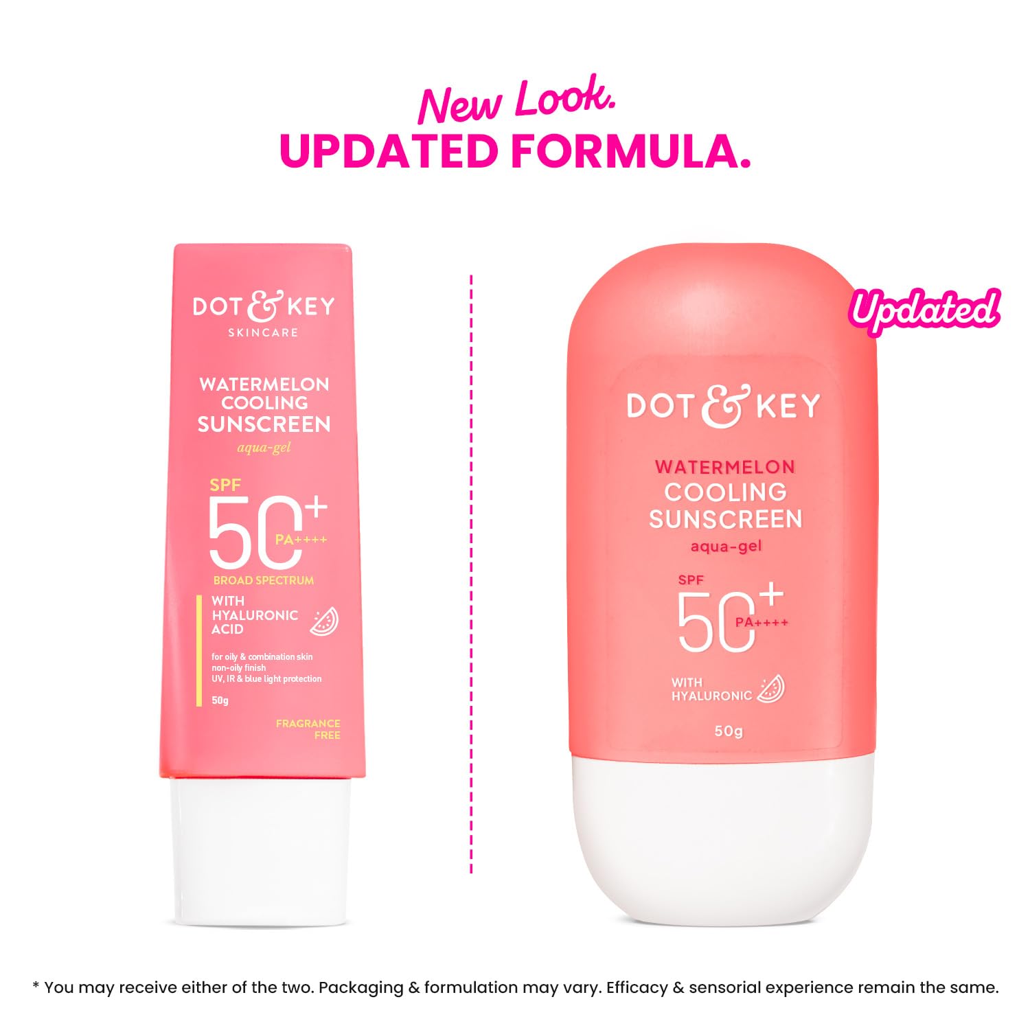 Dot & Key Watermelon Cooling Sunscreen, In-Vivo Tested SPF 50+ PA++++, With New-Age UV Filters, Instantly Cools skin, Controls Excess Oil, Broad Spectrum Protection, No White Cast, No White Cast | 50g