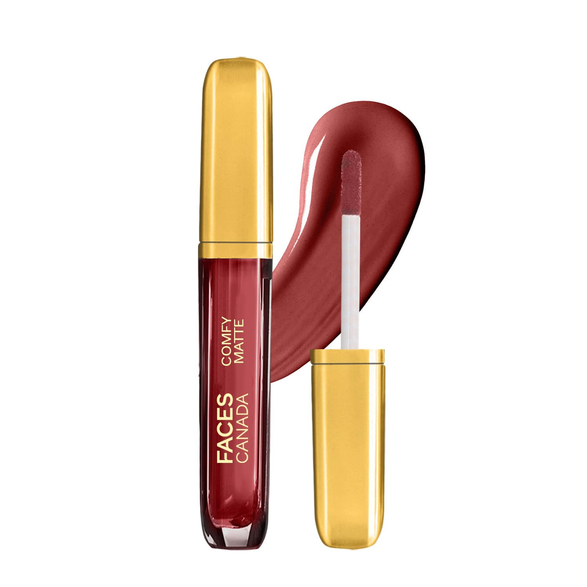 FACESCANADA FACES CANADA Comfy Matte Liquid Lipstick - Note To Self 07, 3 ml | Comfortable 10HR Longstay Intense Color Almond Oil & Vitamin E Infused Super Smoo