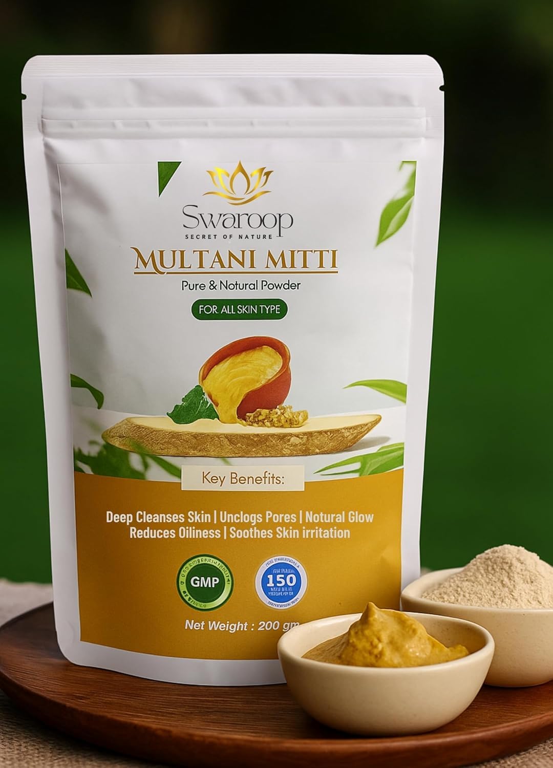 Multani Mitti for Face Pack | Pure & Natural Multani Power for Face & Hair Packs | Removes Dead Skin, Cleanses Pores, Reduces Dandruff & Reduces Dandruff & Scal