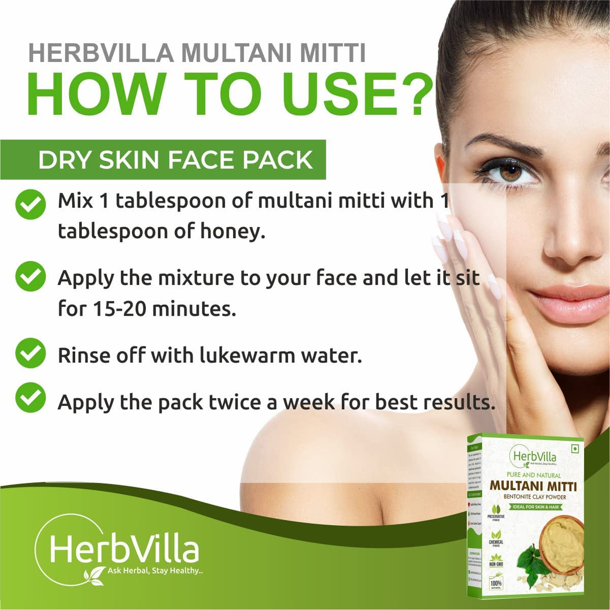 Natural Multani Mitti Powder for Face Pack (200 Grams) Fuller's Earth, Bentonite Clay 200 g (Pack of 1)