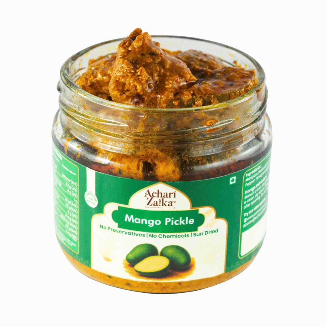 Achari Zaika Punjabi Mango Pickle | Authentic Aam Ka Achar | Sun-Dried, Handmade, No Preservatives | 100% Natural | Traditional Punjabi Taste | 250g 250 g