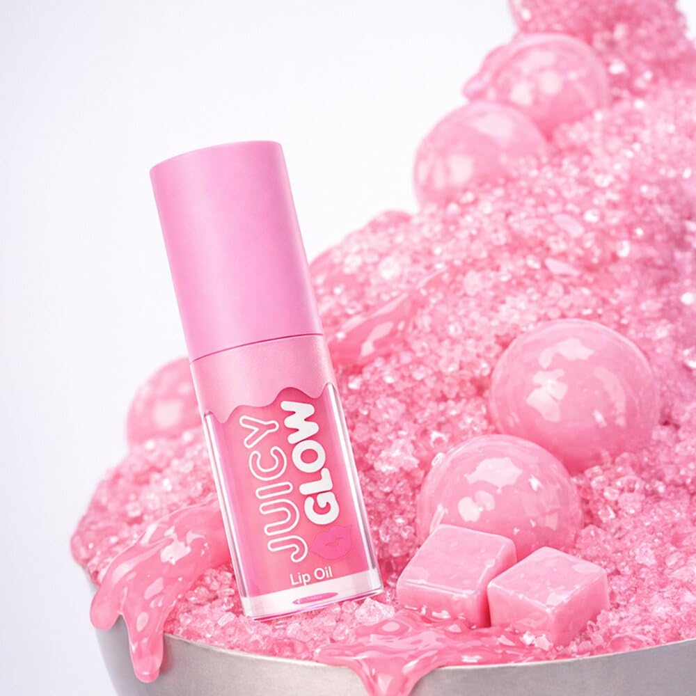 Daily Life Forever52 Juicy Glow Lip Oil – Hydrating Tinted Lip Gloss, Plumping & Nourishing Formula | Non-Sticky, High Shine Gloss | Sheer Juicy Tint for Soft Lips (Bubblegum-02, Juicy Lip Glow) | Hydrating Lip Oil