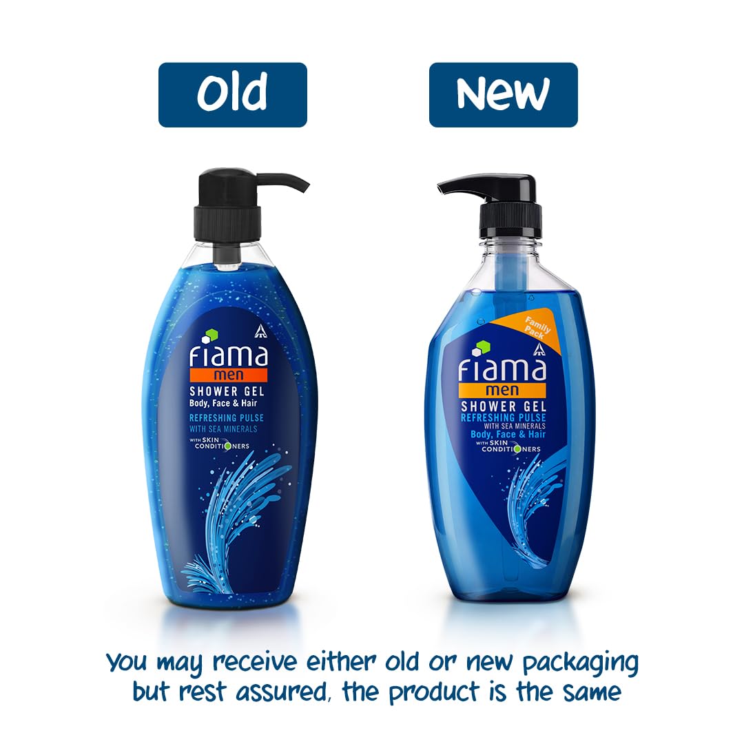 Fiama Men Shower Gel Refreshing Pulse Body Wash with Skin Conditioners for Refreshed Skin, 750ml bottle 750 ml (Pack of 1)