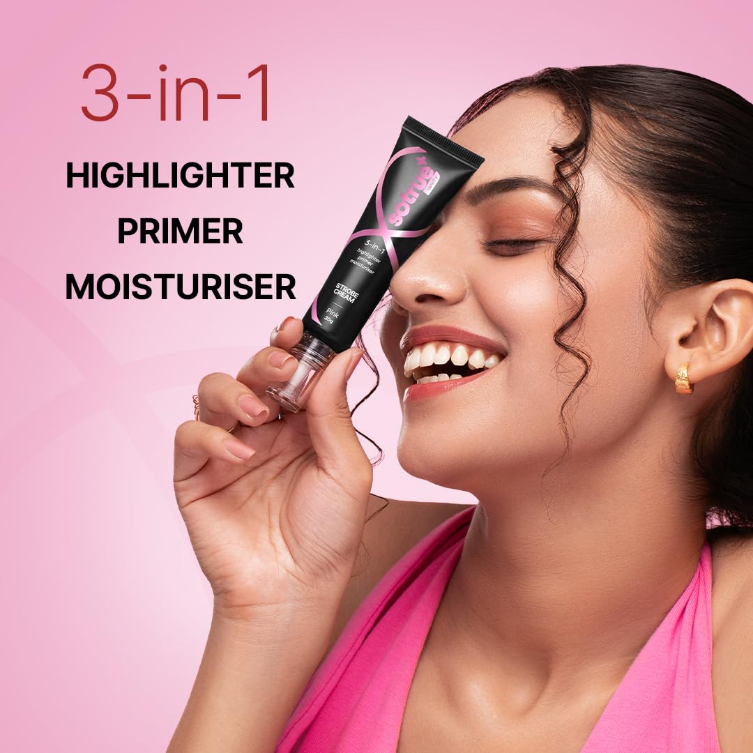 Sotrue Strobe Cream Pink, 30g | Primer, Highlighter & Moisturizer | 3 in 1 Illuminating Makeup Base | Japanese Sakura & Hyaluronic Acid | Dewy Glazed Instant Gl