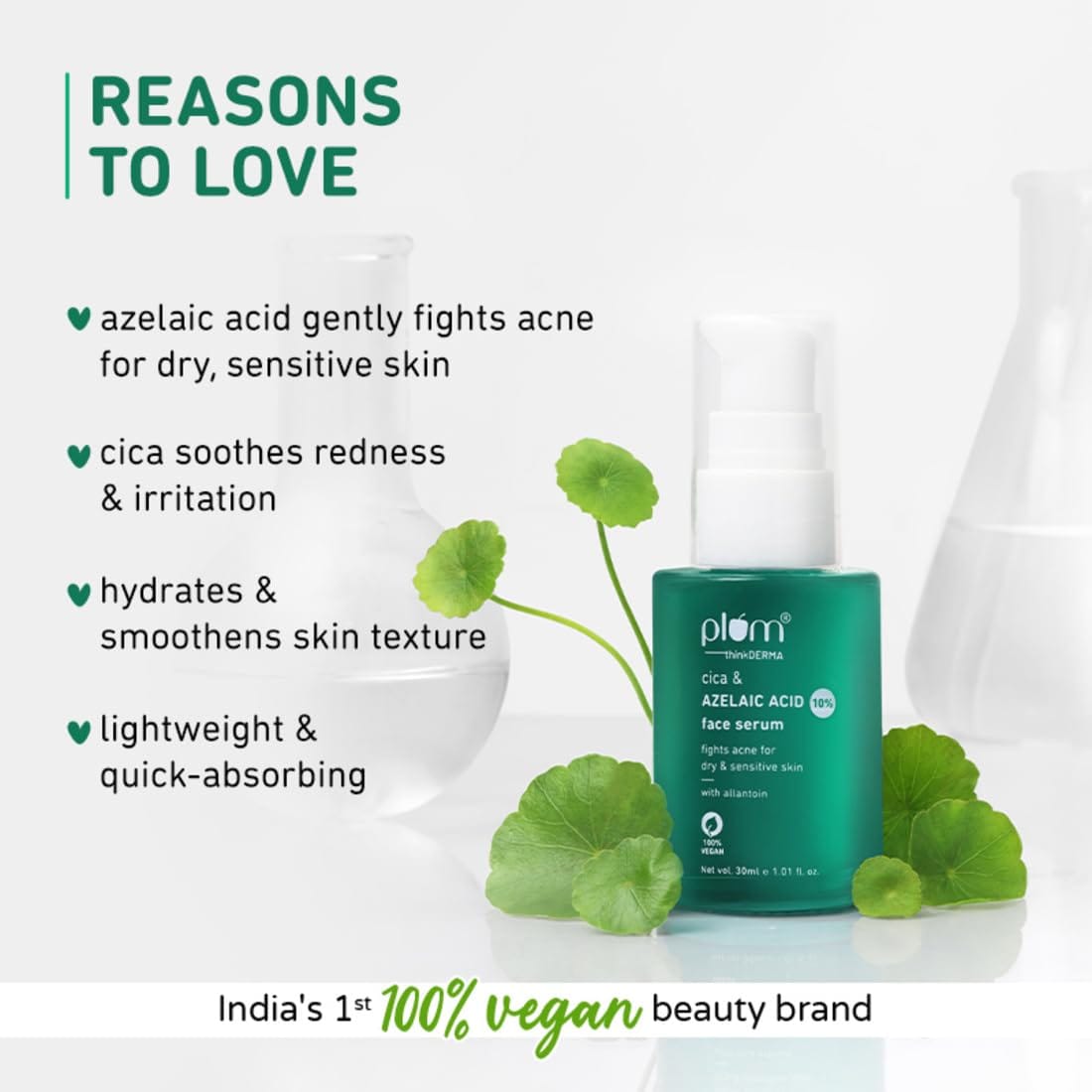 Plum - 10% Azelaic Acid & Cica Face Serum | Fights Acne (30mL)