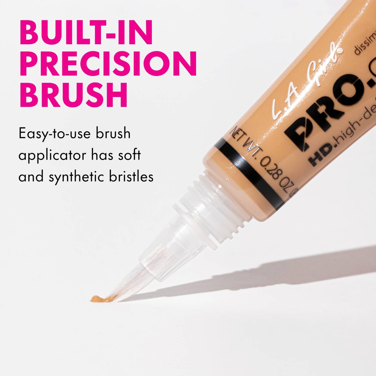 L.A Girl- HD Pro Conceal -Almond | Soft Brush Tip for Easy Application | Crease Resistant | Blendable and Buildable formula | Concealer Provides Natural Coverage | 8 G