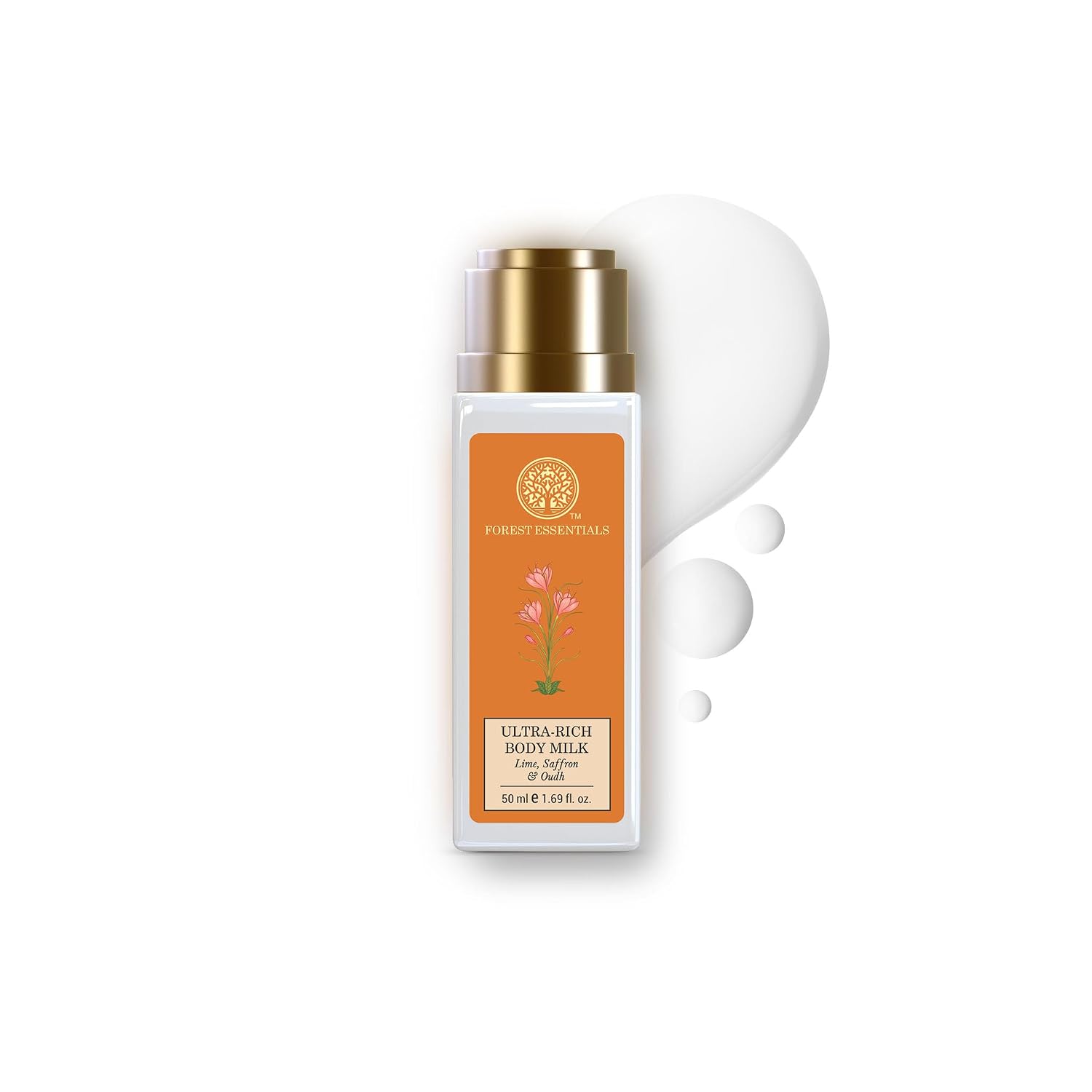 Forest Essentials Ultra-Rich Body Milk Lime Saffron Oudh | Ayurvedic Nourishing Body Lotion to Replenish Skin Moisture and Leave it Smooth & Scented