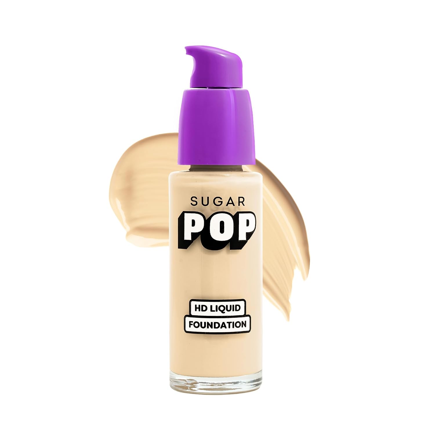 SUGAR POP HD Liquid Foundation with SPF 30 | Lasts upto 16hrs | Full Coverage | Water-Resistant | Matte Finish | 30ml - 01 Hazelnut