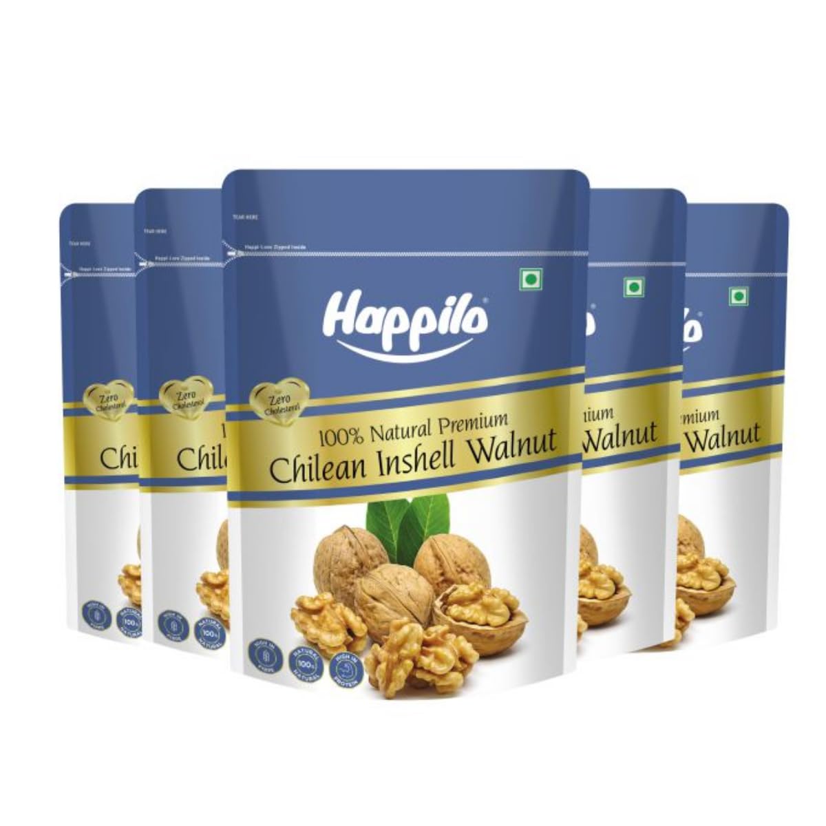 Happilo Premium Inshell Dried Walnut 500g | Akhrot Giri | Dry Fruits, Healthy Snacks | Large Size | Walnut with Shell | Rich in Protein, Antioxidants & Source o