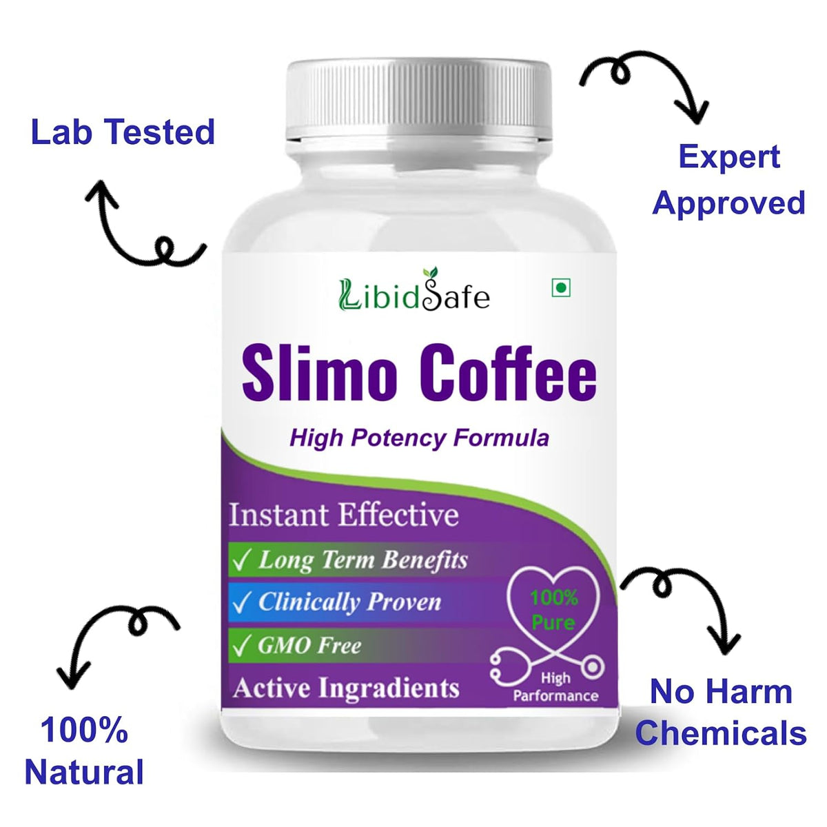 Slimo Coffee Capsules - Sheopals Slimo Advance Weight Loss Formula with Green Coffee Extract for Faster Response and Improved Fat Burning - Pack of 30 Capsules