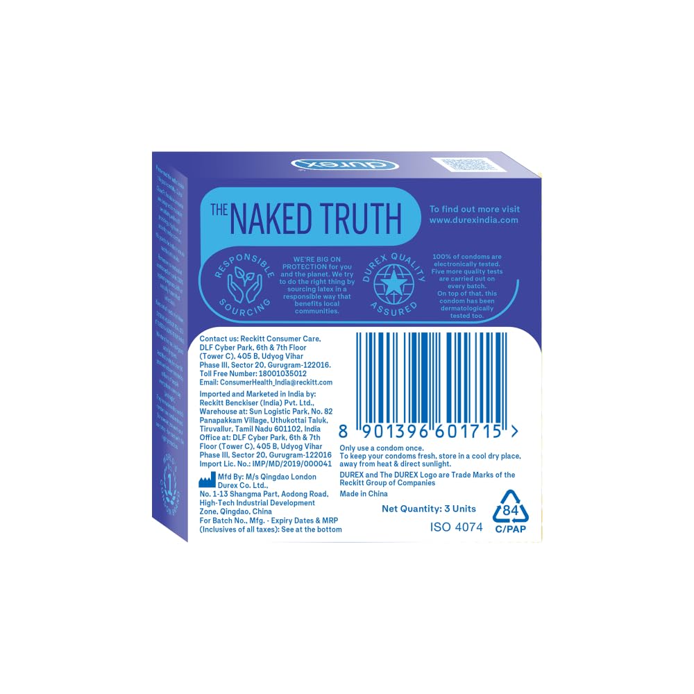 Durex Close Fit Invisible Condoms for Men - 3s | Ultra Thin Condom
