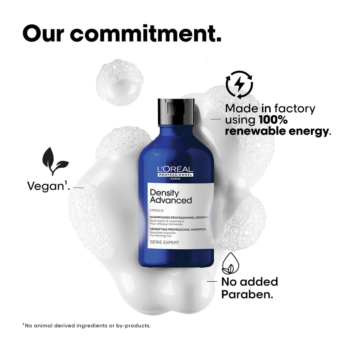 L'Oréal Professionnel Density Advanced Shampoo for Thinning Hair 300ml | Visibly Increases Volume & Bounce With Omega 6 | Restore Vitality | For Men & Women 300