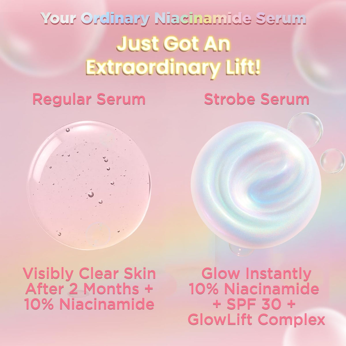 FACES CANADA Strobe Serum Mini - 15ml | Brightening Serum + Strobe Cream + SPF 30 Sunscreen | 10% Niacinamide | Removes Dark Spots & Hyperpigmentation | GlowLif