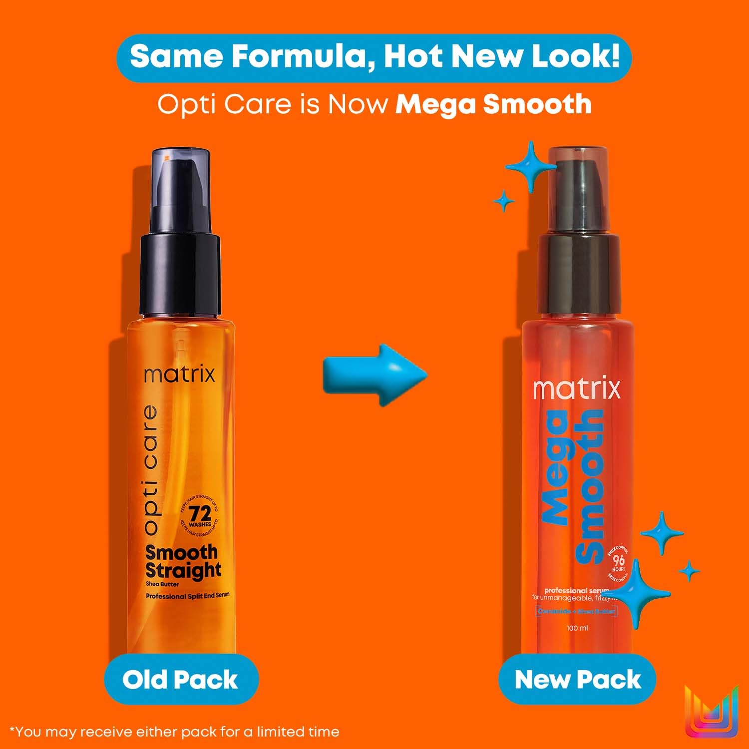 MATRIX Mega Smooth Anti-Frizz Serum with Shea Butter and Ceramides| Max Smoothness for 4 Days | Used by 1 Lakh Hairstylists*| For All Hair Types | 100ml