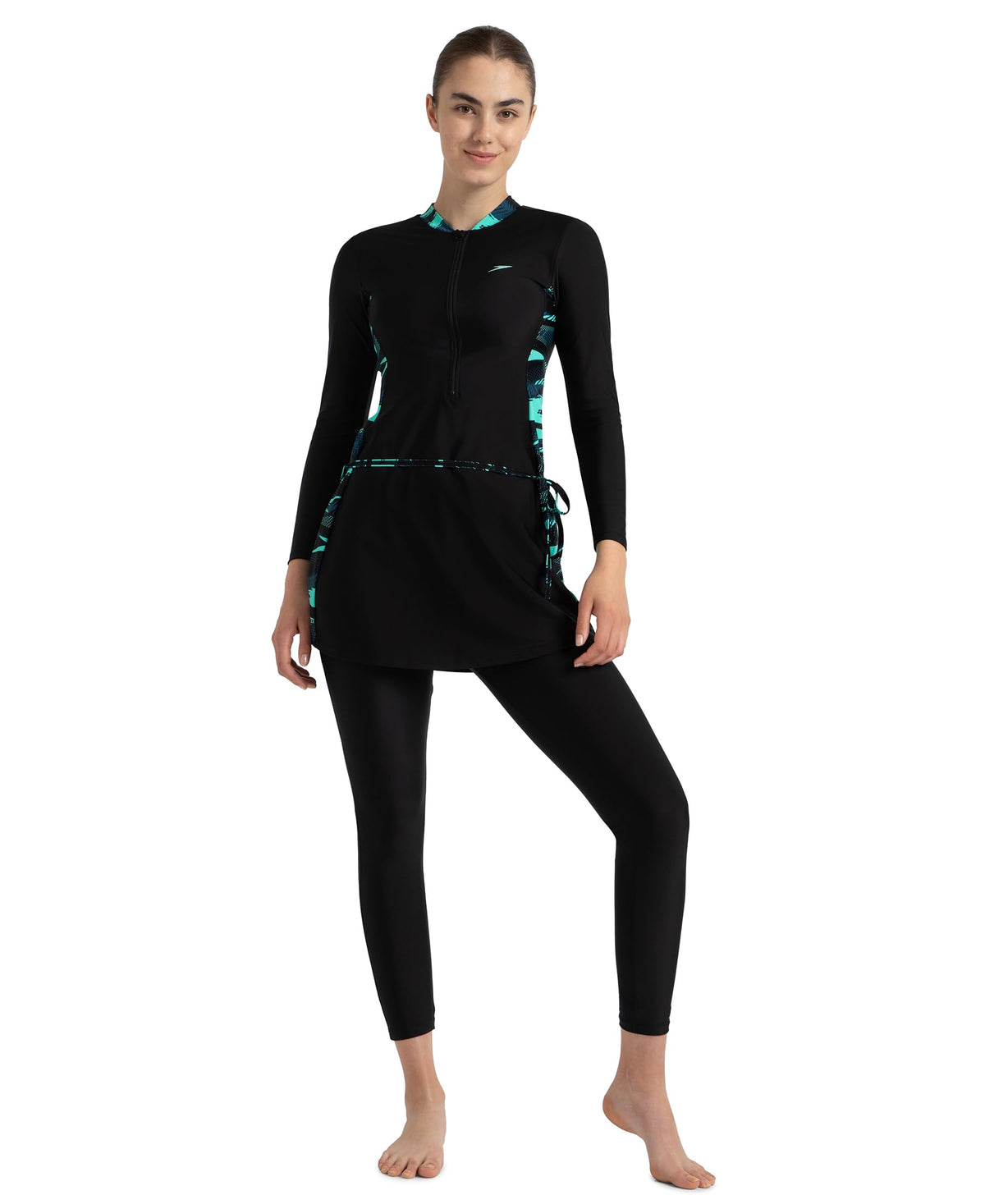 Speedo Women's Endurance10 Two Piece Closedback Full Body Suit Swimming Costume Swimwar| Chlorine Resistant | Shape Retention Fabric | UPF 40+ Sun Protection |