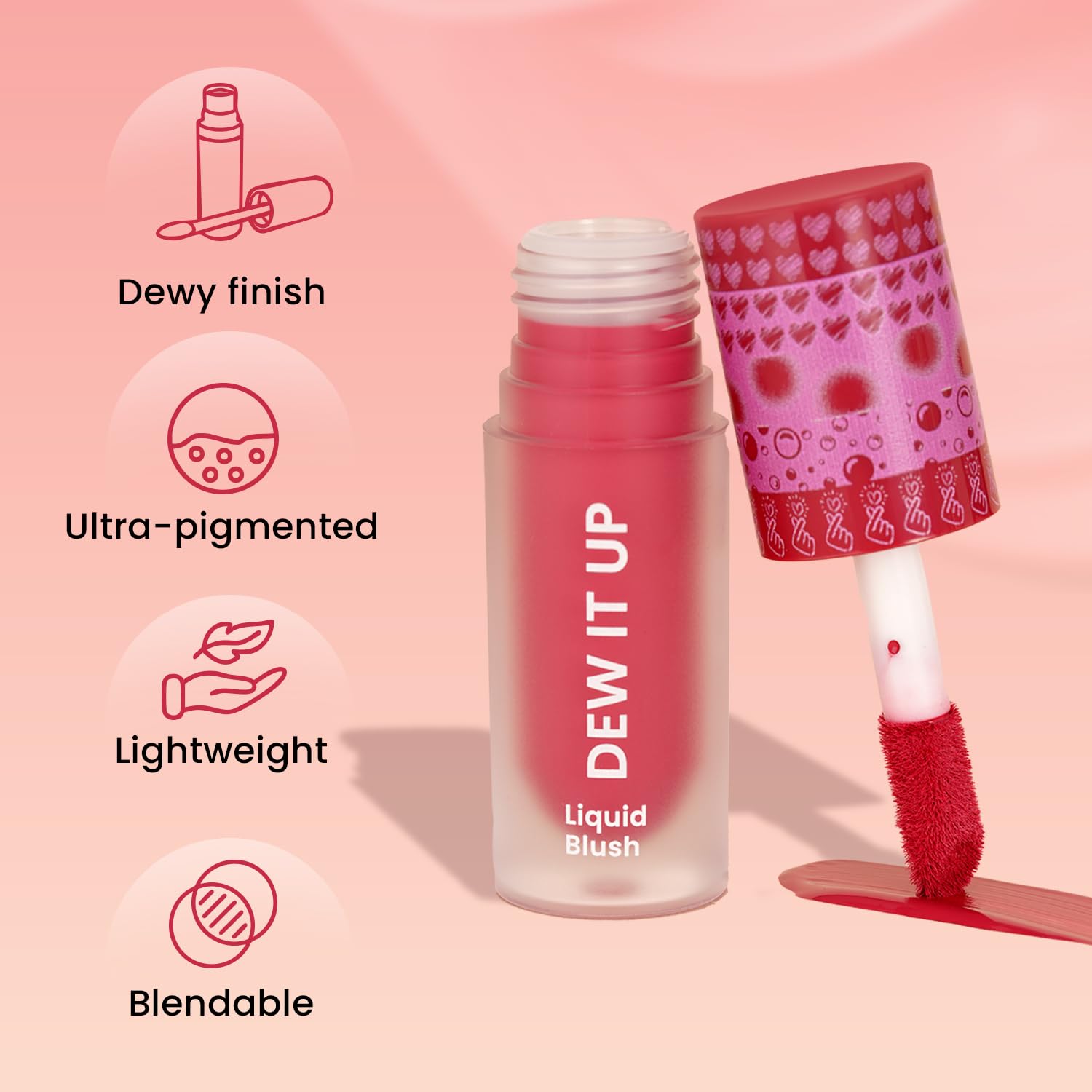 Swiss Beauty Dew It Up Liquid Blush | Dewy Finish| High Colour Payoff | Hydrating | With Vitamin E & C | Shade- 2. Muted Pink, 4ml