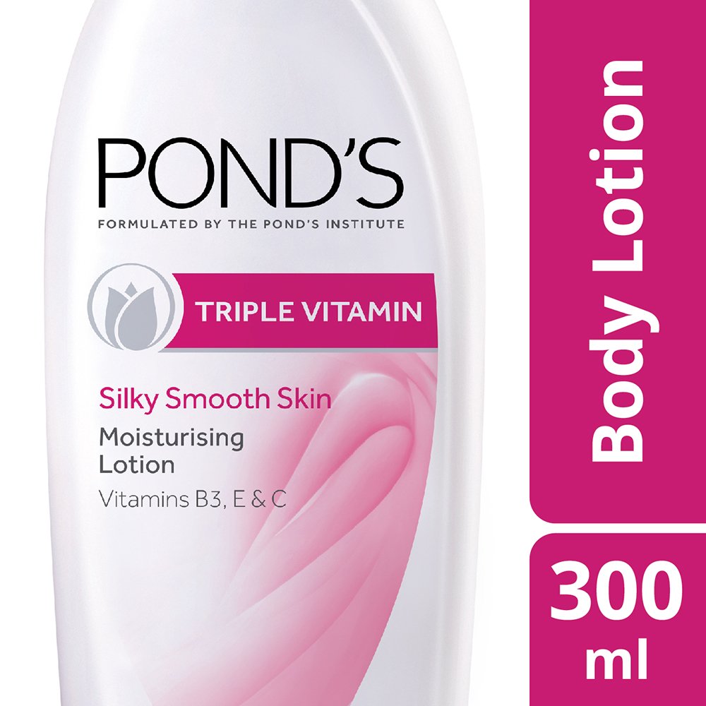 Pears Pure And Gentle Bathing Bar, 125g (Pack Of 8) & Pond's Triple Vitamin Moisturising Body Lotion, 300ml