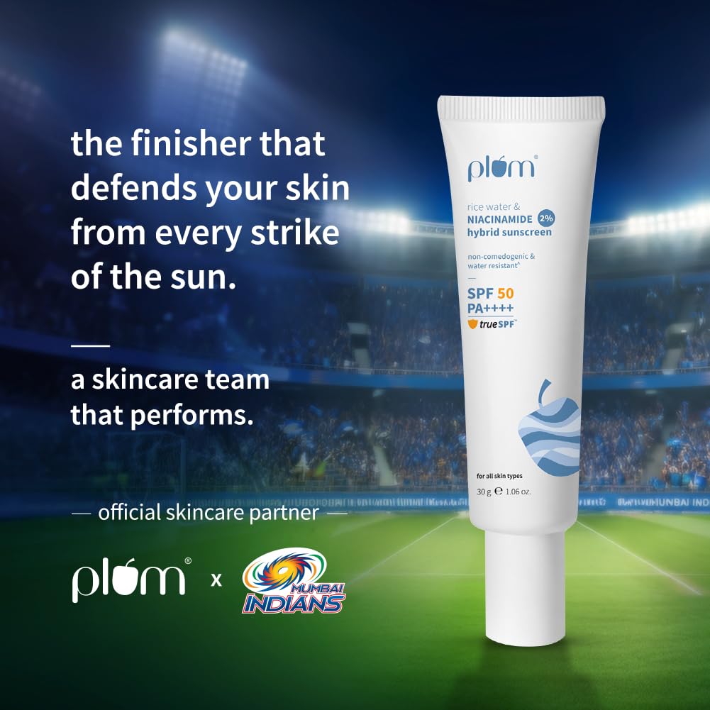 Plum x Mumbai Indians Match-Day Skincare Combo | Facewash, Moisturiser & Sunscreen | CMS Routine for Beginners | Daily Glow & Sun Protection Kit | 100% Vegan |