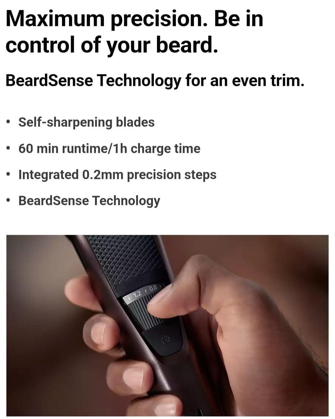 Philips - BT3415/15 3000 Series Beard Trimmer, Battery Powered