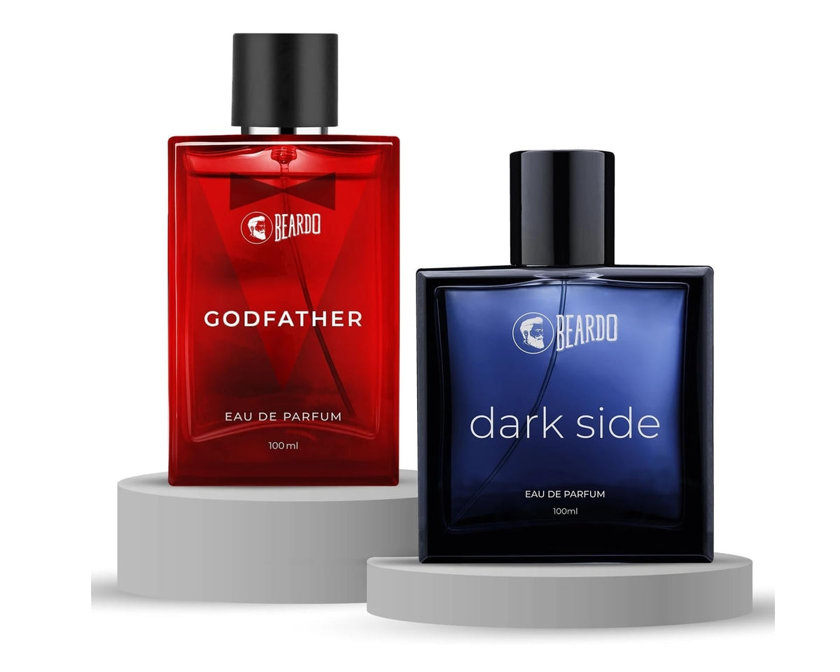 BEARDO Dark Side & Godfather Perfume For Men Spicy Scent Liquid, 100 Ml X 2 | Strong Long Lasting Fragrance | Eau De Parfume | Aromatic, Spicy | Christmas Gift