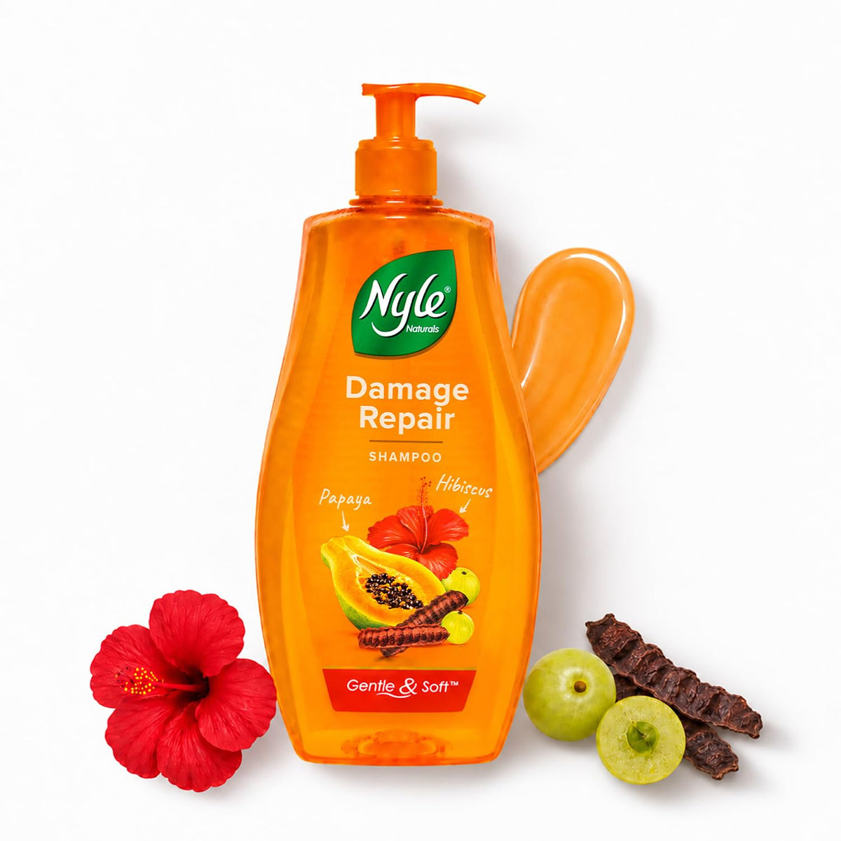 Nyle Naturals Damage Repair Shampoo|Papaya & Shikakai|800ml 800 ml (Pack of 1)